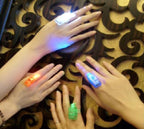 ZYOZ LED Party Finger Ring Lights (Pack of 4) - Ultimate Glow Party Favors for Kids and Adults - Light Up Finger Rings for Parties, Halloween, Raves, Concerts