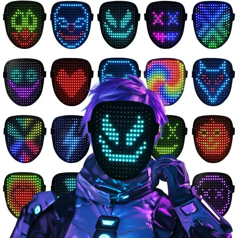 Led Mask Light up Mask with Gesture Sensing, Cool Glowing Toys Masks Great Gift for Halloween Christmas Costume Party