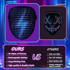 Led Mask Light up Mask with Gesture Sensing, Cool Glowing Toys Masks Great Gift for Halloween Christmas Costume Party