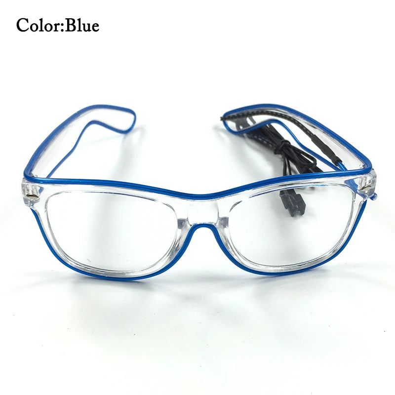 ZYOZ LED EL Wire Party Glasses with Clear Lens – Light Up Your Rave Look!