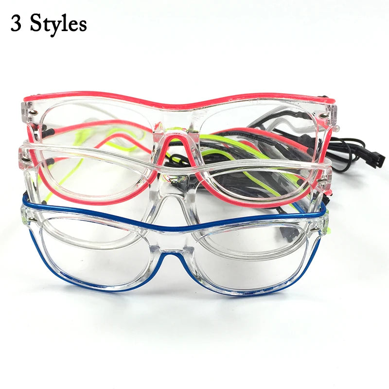 ZYOZ LED EL Wire Party Glasses with Clear Lens – Light Up Your Rave Look!