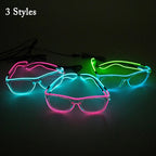 ZYOZ LED EL Wire Party Glasses with Clear Lens – Light Up Your Rave Look!