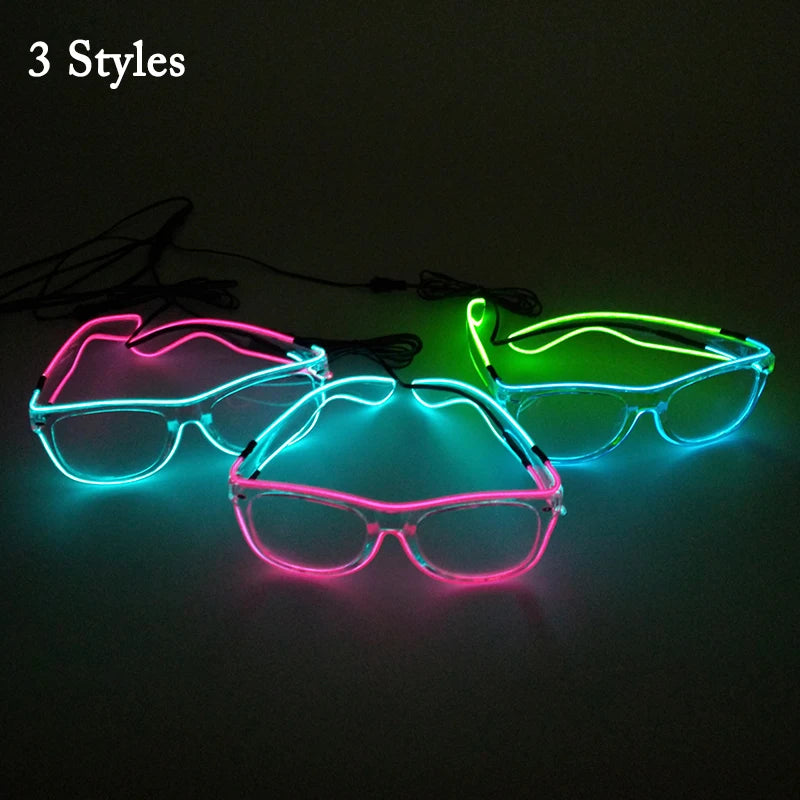 ZYOZ LED EL Wire Party Glasses with Clear Lens – Light Up Your Rave Look!