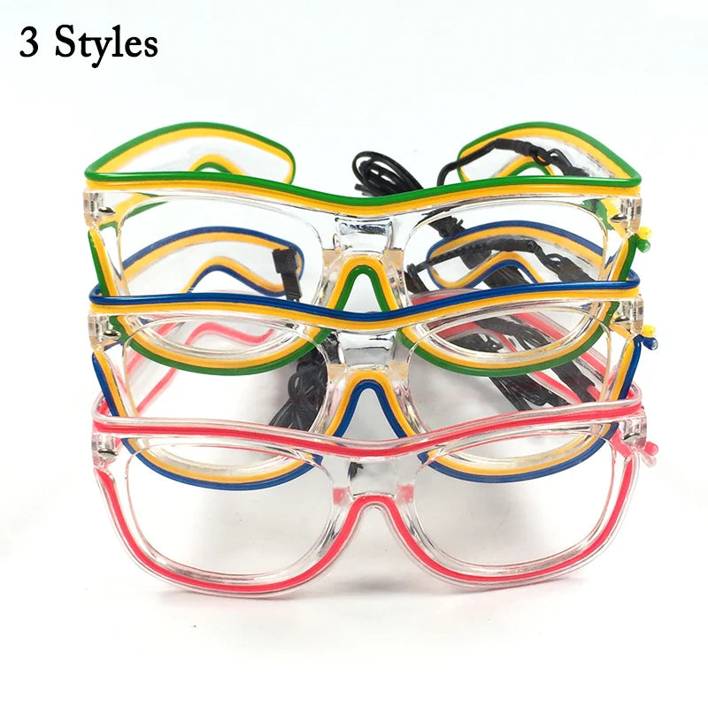 ZYOZ LED EL Wire Party Glasses with Clear Lens – Light Up Your Rave Look!