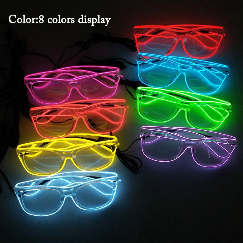 ZYOZ LED EL Wire Party Glasses with Clear Lens – Light Up Your Rave Look!