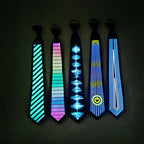 Neckties - Led Tie VoiceControlled LED Tie for Men Women Flashing Glow in the Dark Necktie Adjustable LightUp EL Wire Tie for Party Concerts Night Show Festivals