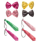 ZYOZ  Sequin Tie Set LED Light up Flashing Novelty Necktie Party Tie (random colour)