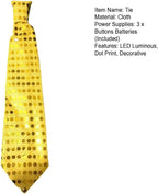 ZYOZ  Sequin Tie Set LED Light up Flashing Novelty Necktie Party Tie (random colour)