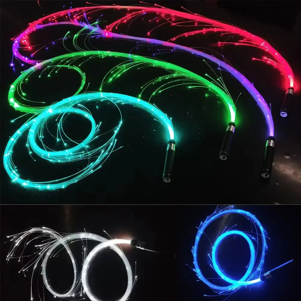 Led Fiber Optic Whips Bright Light Color for Rave Concerts Blue | 1 Fiber Optic Whips