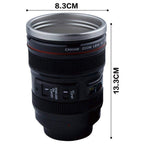 Camera Lens Mug with Lid | Stainless Steel Inner Coffee Cup | DSLR Lens Design Travel Mug | Unique Gift for Photographer, Men & Women | 350ml
