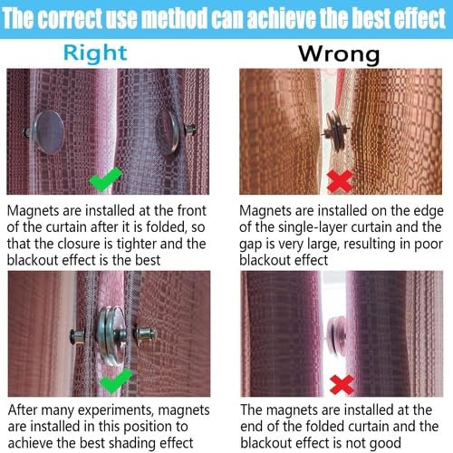 (6 Pairs) Curtain Magnets Closure, Magnetic Curtain Clips for Indoor Outdoor Curtains Prevent Light Leaking, Strong Curtain Weights Magnets for Pergola Patio Gazebo Cabana, Plus Size 0.98inch