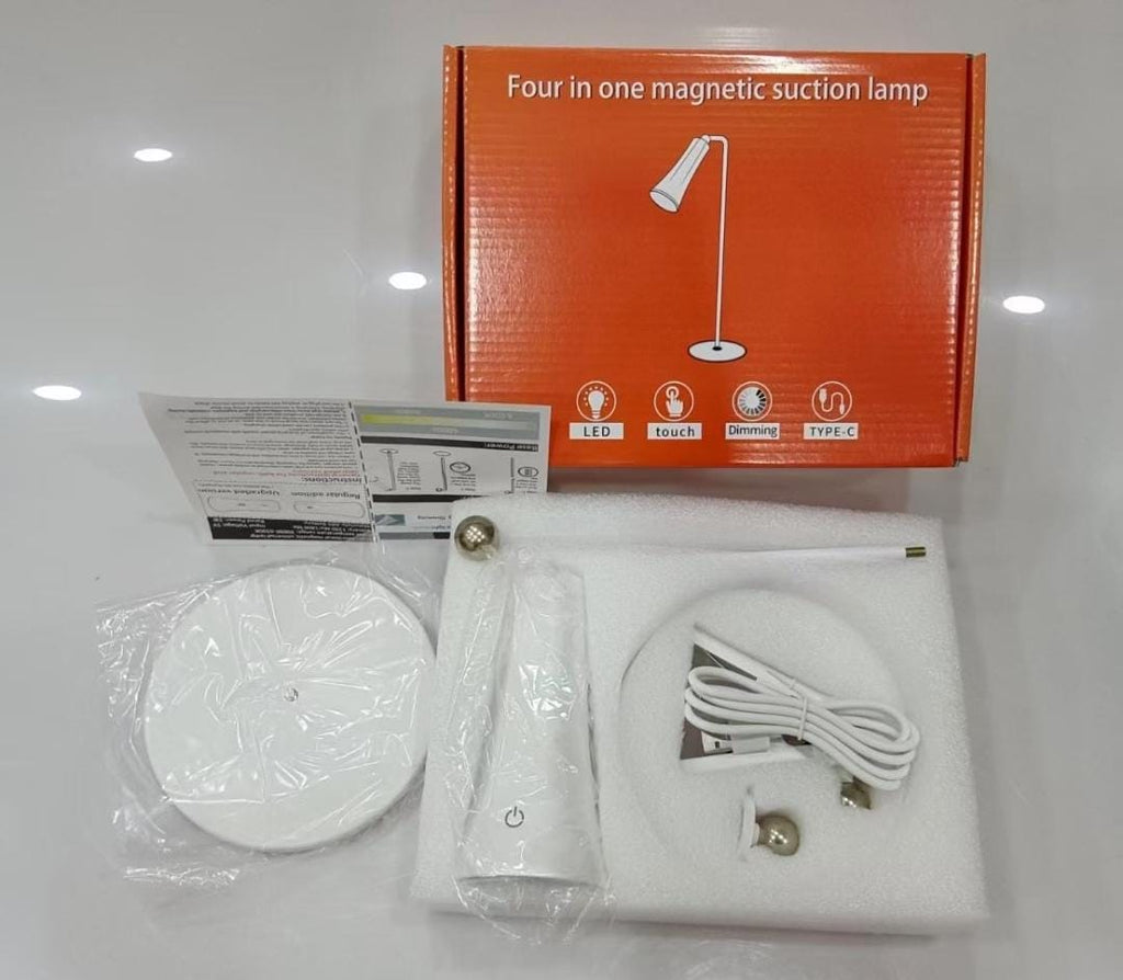 ZYOZ magnetic table lamp Rechargeable LED Desk Lamp with Magnetic Base & Clip - Dimmable 360 Degree Rotating USB C Table Lamp, Portable Reading Light Flashlight for Study Bedroom Office