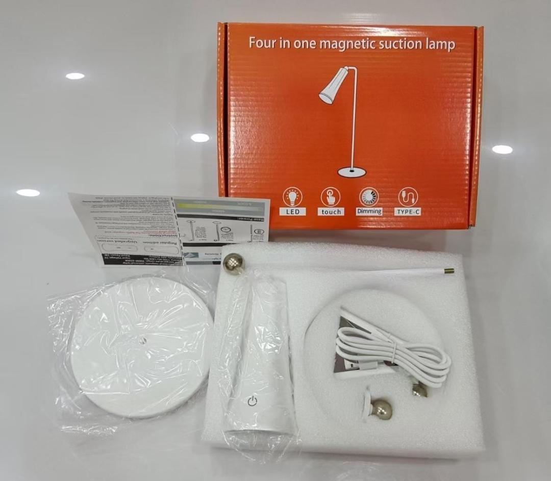 ZYOZ magnetic table lamp Rechargeable LED Desk Lamp with Magnetic Base & Clip - Dimmable 360 Degree Rotating USB C Table Lamp, Portable Reading Light Flashlight for Study Bedroom Office