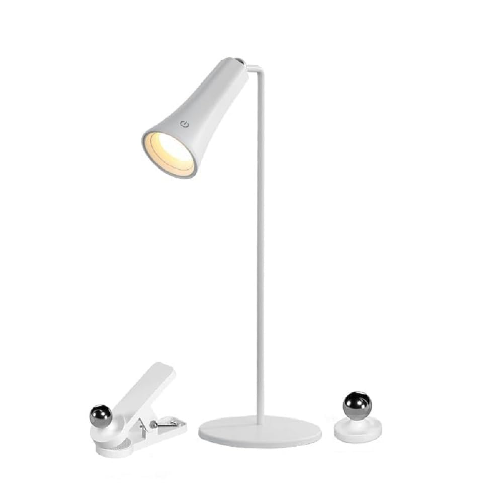 ZYOZ magnetic table lamp Rechargeable LED Desk Lamp with Magnetic Base & Clip - Dimmable 360 Degree Rotating USB C Table Lamp, Portable Reading Light Flashlight for Study Bedroom Office Main image