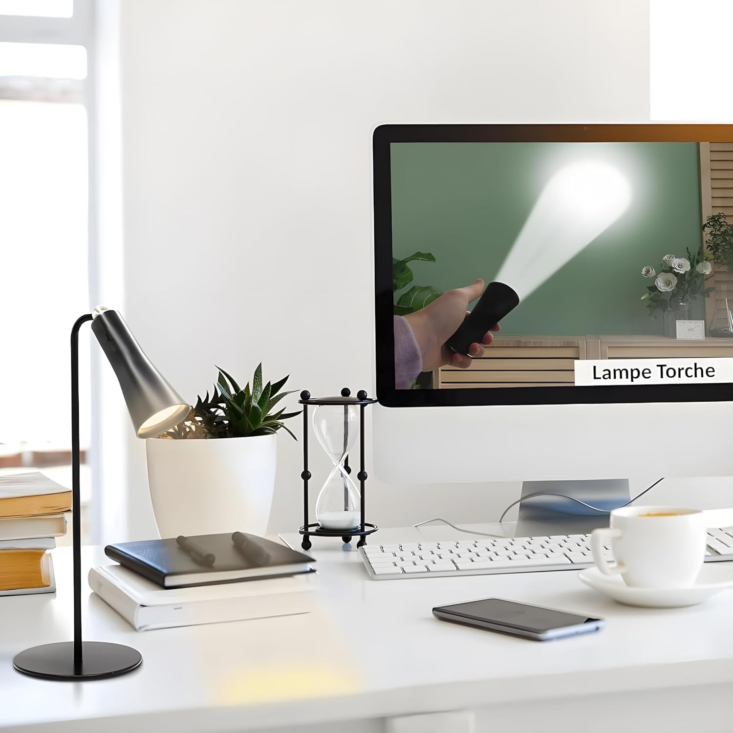 ZYOZ magnetic table lamp Rechargeable LED Desk Lamp with Magnetic Base & Clip - Dimmable 360 Degree Rotating USB C Table Lamp, Portable Reading Light Flashlight for Study Bedroom Office