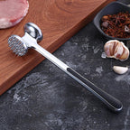 Meat Hammer Heavy Chicken Chop Beef Pork Lamb Tenderizer Kitchen Stainless Steel Cooking Tools Dishwasher Safe Marinated Heavy Duty Food Hammer, Double-Sided Meat Hammer