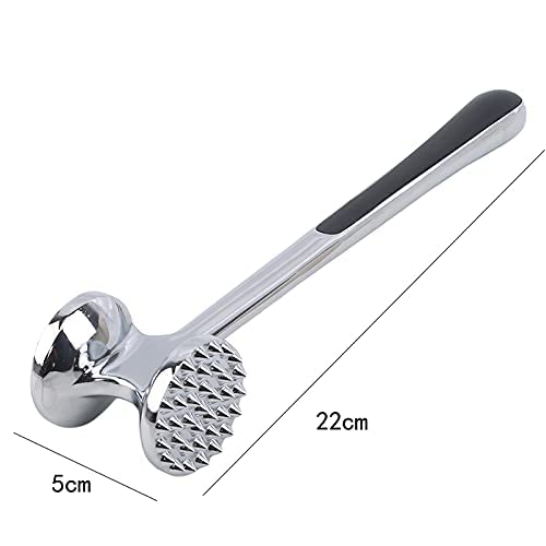 Meat Hammer Heavy Chicken Chop Beef Pork Lamb Tenderizer Kitchen Stainless Steel Cooking Tools Dishwasher Safe Marinated Heavy Duty Food Hammer, Double-Sided Meat Hammer