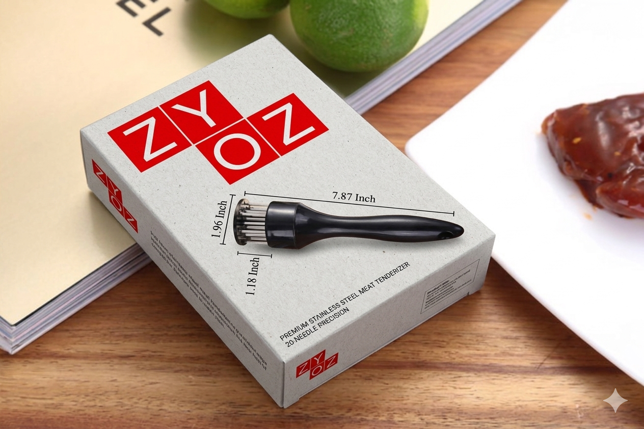 ZYOZ Meat Tenderizer Tool Profession Kitchen Gadgets Jacquard Meat Tenderizers Stainless Steel Meat Tenderizer Needle Best for Tenderizing,BBQ,Marinade & Flavor Maximizer