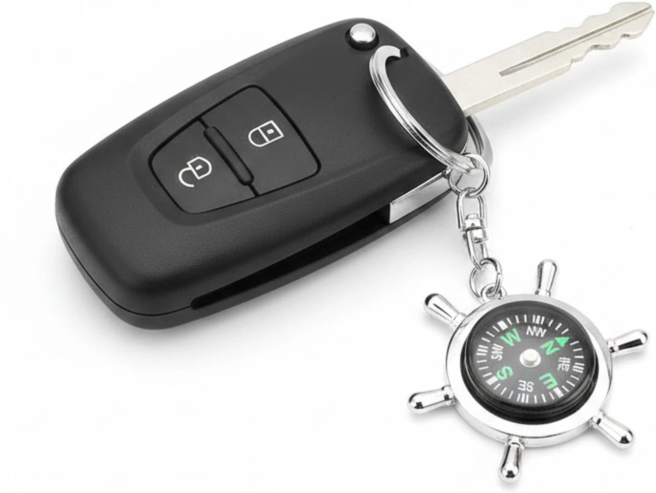 Navigator Compass Direction Metal Keychain | Portable Travel Compass for Hiking, Trekking, Camping, Outdoor Adventure | Durable Metal Car & Bike Key Ring for Everyday Use