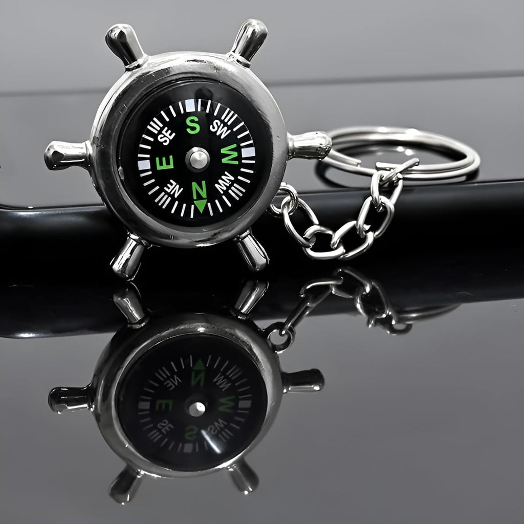 Navigator Compass Direction Metal Keychain | Portable Travel Compass for Hiking, Trekking, Camping, Outdoor Adventure | Durable Metal Car & Bike Key Ring for Everyday Use