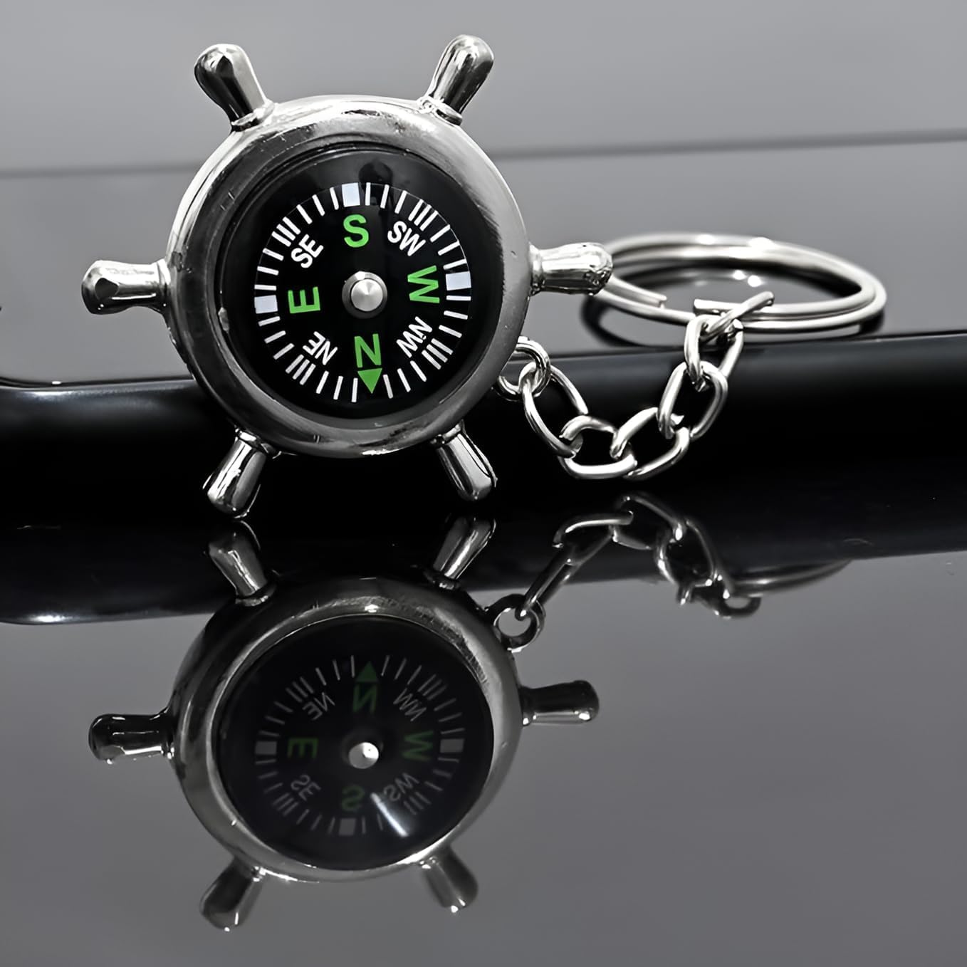 Navigator Compass Direction Metal Keychain | Portable Travel Compass for Hiking, Trekking, Camping, Outdoor Adventure | Durable Metal Car & Bike Key Ring for Everyday Use