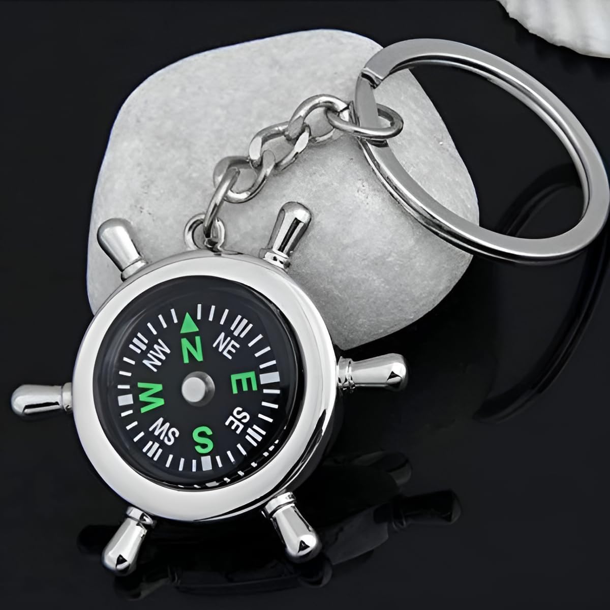 Navigator Compass Direction Metal Keychain | Portable Travel Compass for Hiking, Trekking, Camping, Outdoor Adventure | Durable Metal Car & Bike Key Ring for Everyday Use