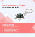 Navigator Compass Direction Metal Keychain | Portable Travel Compass for Hiking, Trekking, Camping, Outdoor Adventure | Durable Metal Car & Bike Key Ring for Everyday Use