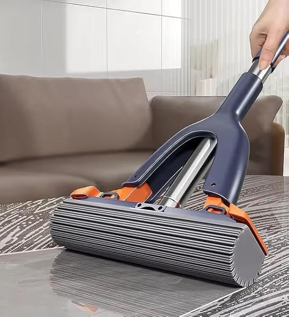Mini Sponge Mop Roller with Super Absorbent Mop Refills Self Squeeze for Tile Marble Wall Glass Table Mirror Cleaning
