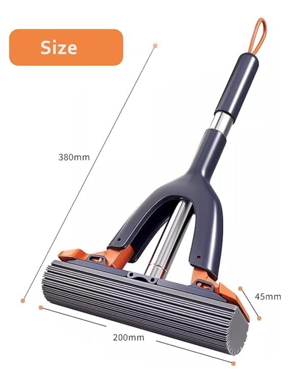 Mini Sponge Mop Roller with Super Absorbent Mop Refills Self Squeeze for Tile Marble Wall Glass Table Mirror Cleaning