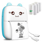 Mini Portable Thermal Printer – Bluetooth Pocket Printer for Kids & Adults, 57mm Inkless Photo & Label Printer with  Prints B&W Notes & Stickers (Assorted)
