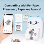 Mini Portable Thermal Printer – Bluetooth Pocket Printer for Kids & Adults, 57mm Inkless Photo & Label Printer with  Prints B&W Notes & Stickers (Assorted)