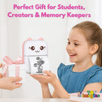Mini Portable Thermal Printer – Bluetooth Pocket Printer for Kids & Adults, 57mm Inkless Photo & Label Printer with  Prints B&W Notes & Stickers (Assorted)