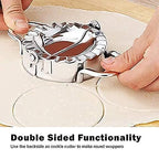 Momos Maker, Stainless Steel Dumpling Press, Pierogi Mold - Wonton Mould, Easy-Tool for Dumpling Wrapper Dough Stamp Cutter Pastry Pie Kitchen Making Tools - Silver, 1pc.