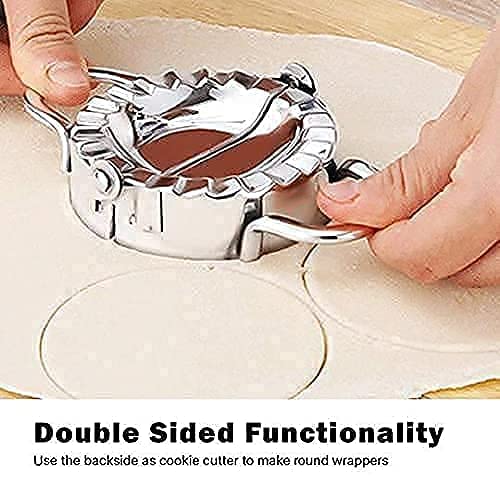 Momos Maker, Stainless Steel Dumpling Press, Pierogi Mold - Wonton Mould, Easy-Tool for Dumpling Wrapper Dough Stamp Cutter Pastry Pie Kitchen Making Tools - Silver, 1pc.
