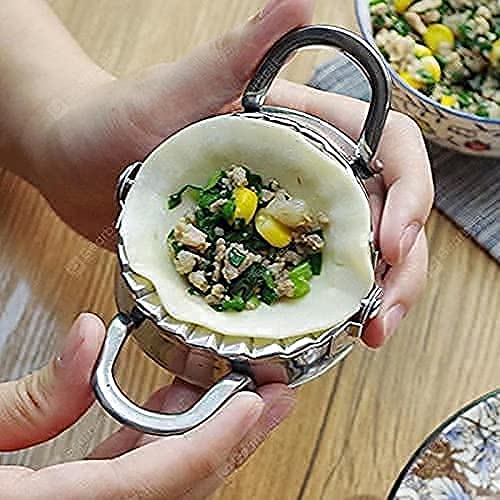 Momos Maker, Stainless Steel Dumpling Press, Pierogi Mold - Wonton Mould, Easy-Tool for Dumpling Wrapper Dough Stamp Cutter Pastry Pie Kitchen Making Tools - Silver, 1pc. Main image