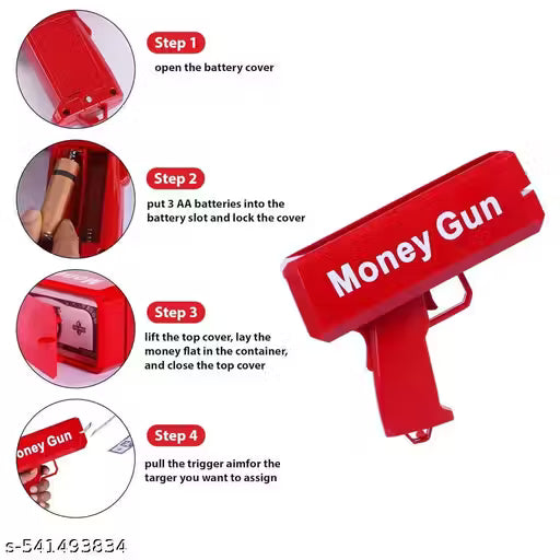 Money Gun Toy – Cash Shooter Gun with Fake Dollar Notes, Party Money Blaster for Weddings, Birthdays, Clubs & Fun Events Random 1pc