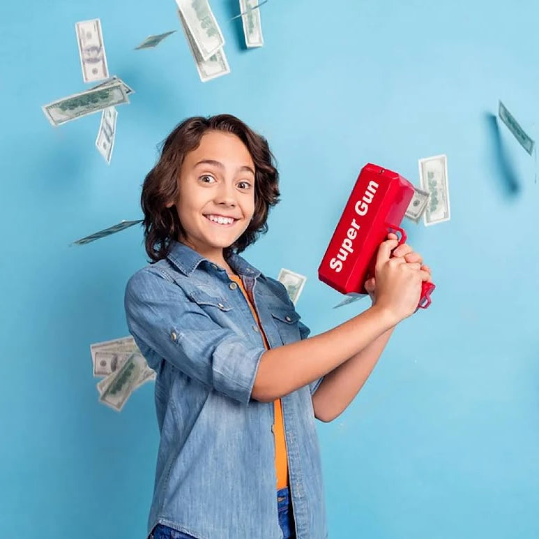 Money Gun Toy – Cash Shooter Gun with Fake Dollar Notes, Party Money Blaster for Weddings, Birthdays, Clubs & Fun Events Random 1pc