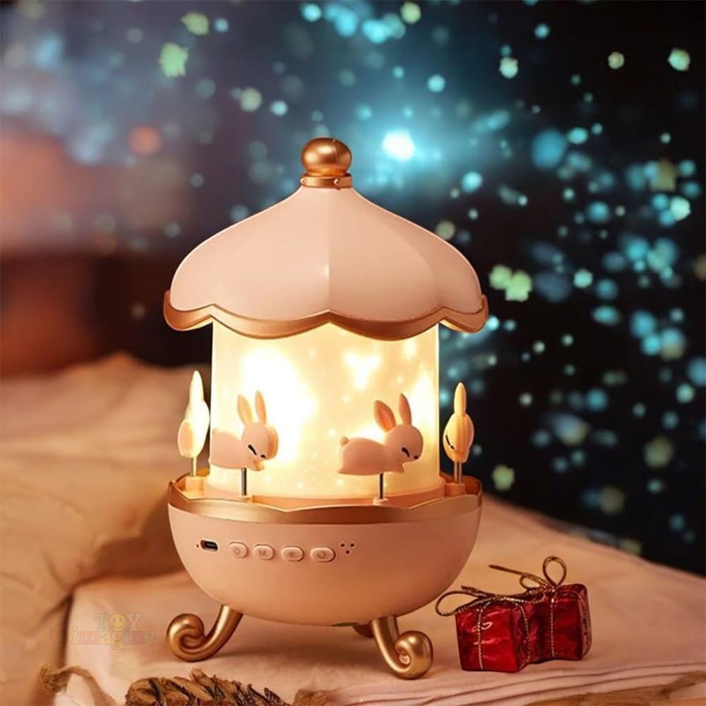 Toy Imagine Night Projector Lamp – 360° Rotating LED Starry Light with Moon, Ocean Wave & Astronaut Effects – USB Powered for Bedroom Décor – Multicolor Gift for All Ages Main image