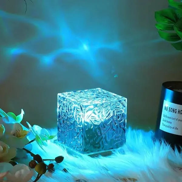 Romantic Ocean Wave Night Light Projector Lamp – 3D Water Wave LED Projection Lamp with Remote Control for Bedroom, Romantic Decor, Valentine Day Gift, Love Gift for Her, Couple Gift