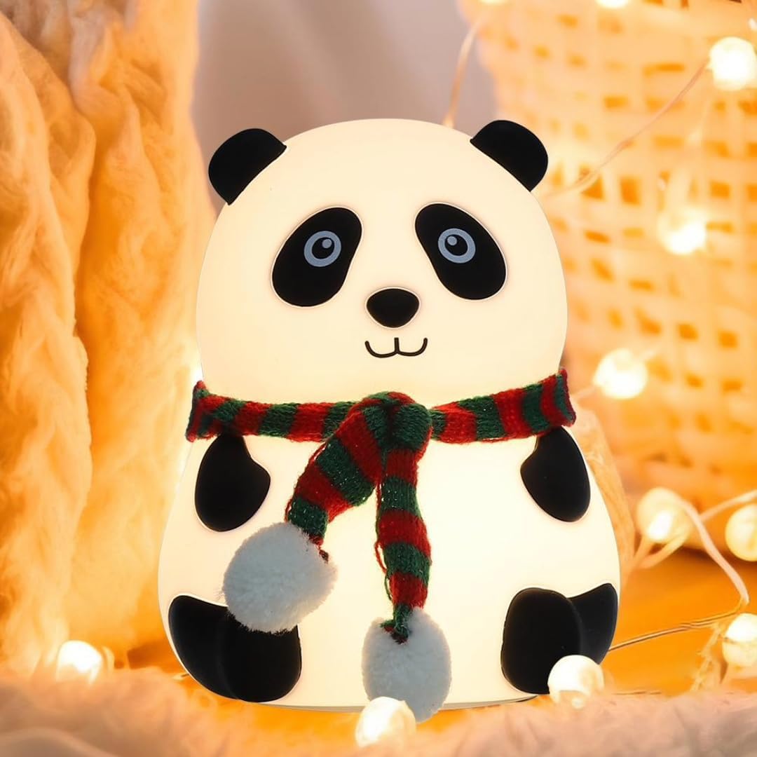 ZYOZ Panda Night Light for Kids | 7-Color LED Changing Lamp |Adorable Room Decor & Gift for Toddlers, Teens, & Valentine's Day Present|Soft BPA-Free Nightlight| Multicolour Main image