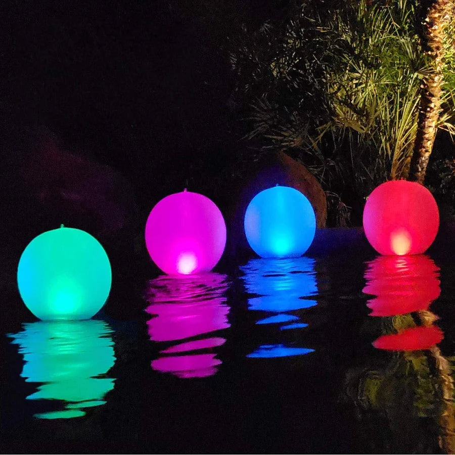 Inflatable Waterproof LED Ball – Light Up Pool Ball, Glowing Beach Ball, Inflatable LED Ball Party Toy (1 pc