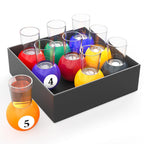 Billiards Pool Ball Shot Glasses, Set of 9 - Fairly Odd Novelties - Fun Sports Bar Drinking Gift Pack, Multicolor,1 ounce