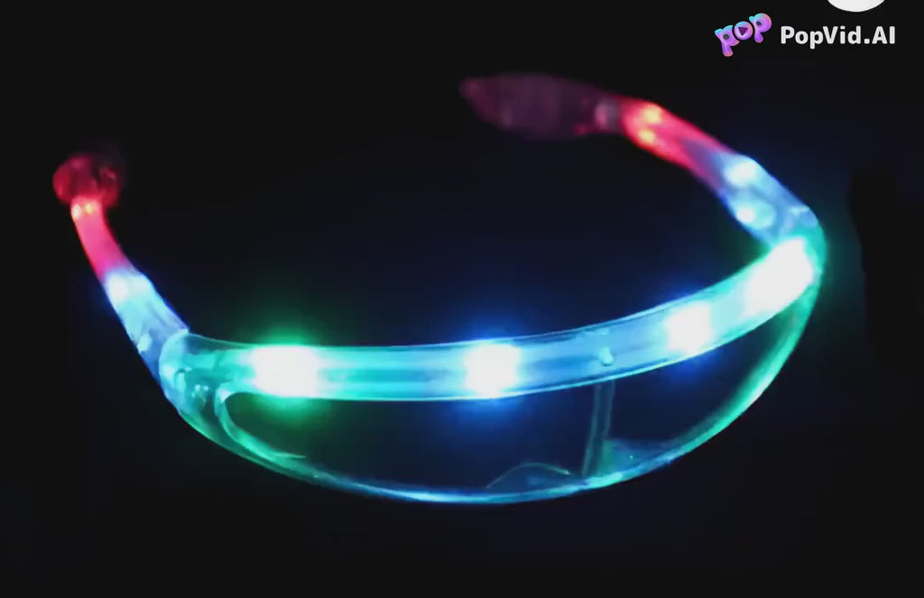 LED Light-Up Spaceman Shades – Futuristic Multi-Color Visor Glasses for Festivals, Parties, Raves, & Costumes