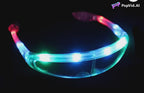 LED Light-Up Spaceman Shades – Futuristic Multi-Color Visor Glasses for Festivals, Parties, Raves, & Costumes