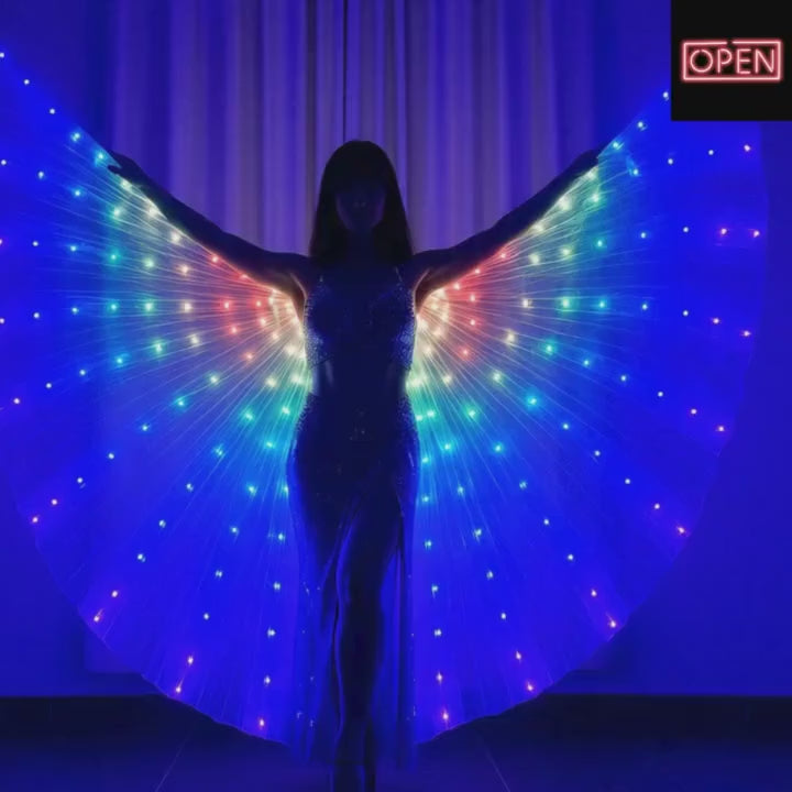 ZYOZ LED Angel Wings – Glowing Butterfly Wings for Dance, Stage Shows & Parties