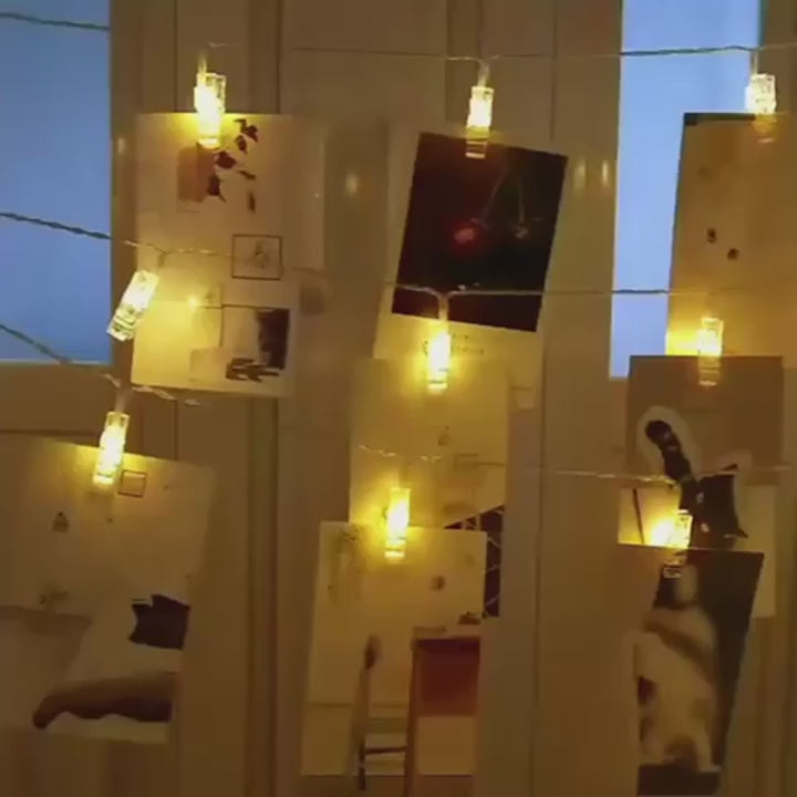 Zyoz LED Photo Clip String Fairy Lights | Cozy Warm White Photo Hanging Display for Bedroom Decor