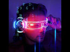 Zyoz™ Cyberpunk LED Wireless Visor Glasses – Futuristic Engraved Glowing Party Glasses