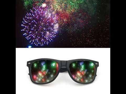 ZYOZ Psychedelic Effect Diffraction Glasses | Rectangle Rainbow Kaleidoscope Music Festival Rave Eyewear