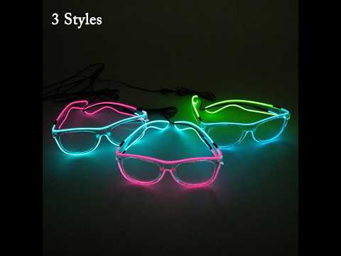 ZYOZ LED EL Wire Party Glasses with Clear Lens – Light Up Your Rave Look!