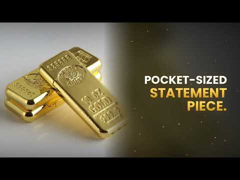Gold Bar Lighter – 10 oz Bullion-Style Gold-Tone Pocket Lighter